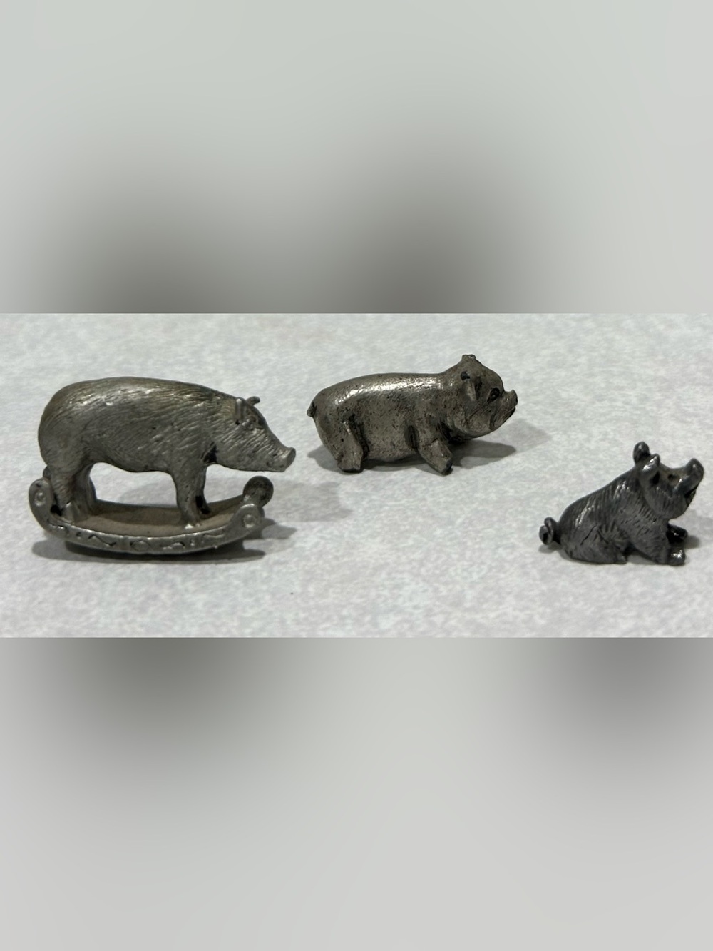 Vintage Miniature pig Pewter Figurines - Lot *3*